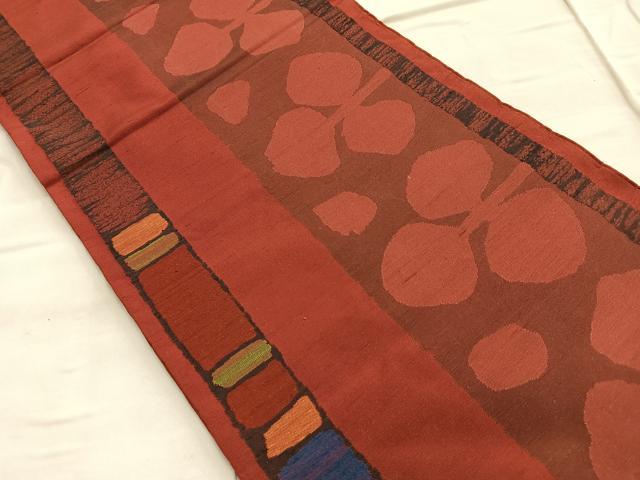平和屋着物●六通柄 本袋帯 更紗花文 金糸 正絹 逸品 BAAO9911du