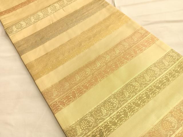 平和屋着物■太鼓柄袋帯 嵯峨野間道 金糸 正絹 逸品 BAAO9939du