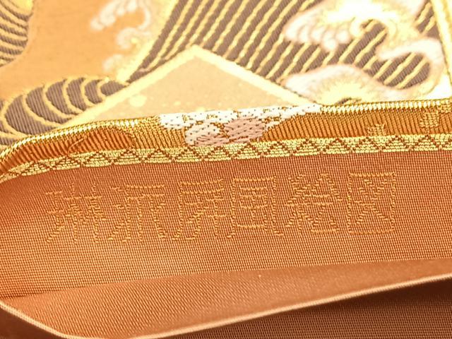 平和屋着物◎六通柄袋帯 唐織 琳派屏風絵図 金糸 正絹 逸品 BAAP0312du