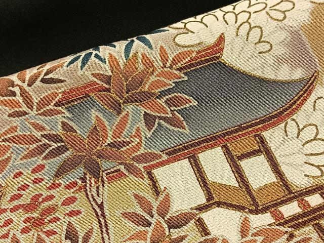 平和屋着物■豪華黒留袖 樹林風景文 金彩 正絹 逸品 BAAP5315by