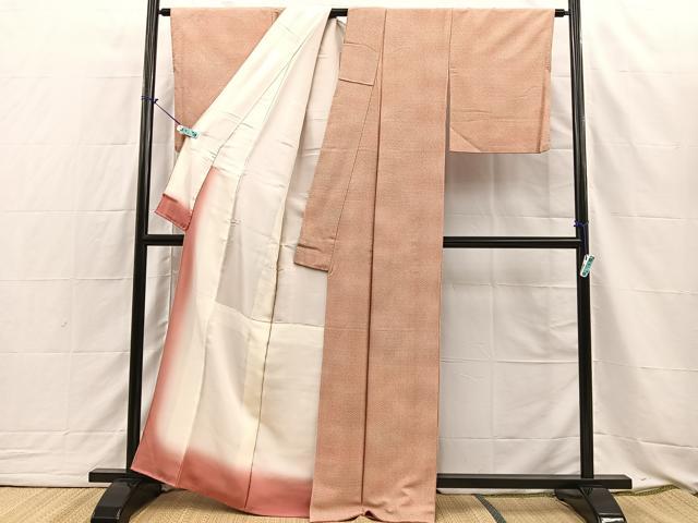 平和屋着物■江戸小紋 亀甲花文 暈し染め 正絹 逸品 BAAP9101sa