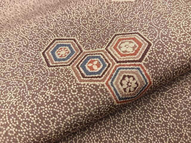 平和屋着物■上質な小紋 亀甲花文 正絹 逸品 BAAQ3144sa