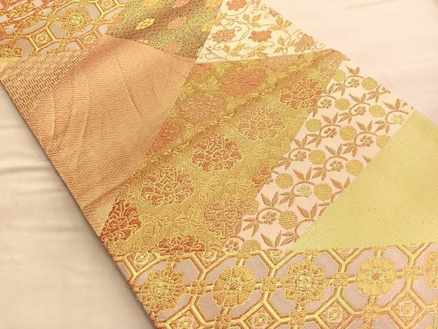 平和屋着物◎佐賀錦 六通柄袋帯 切嵌有職文 金糸 正絹 逸品 BAAQ4013du