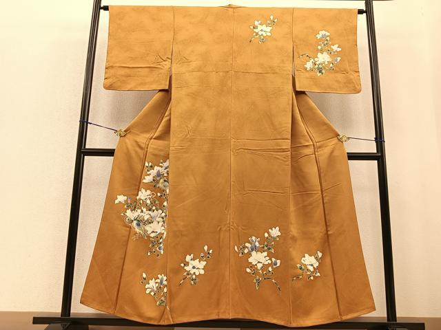 平和屋着物■訪問着 手描き 枝花に小鳥 正絹 逸品 BAAQ5177gt
