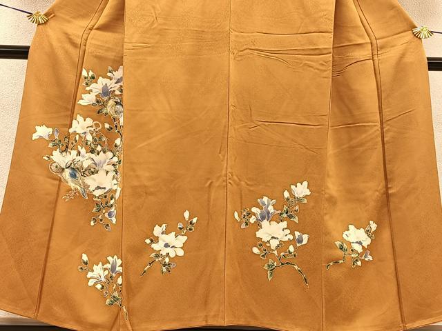 平和屋着物■訪問着 手描き 枝花に小鳥 正絹 逸品 BAAQ5177gt