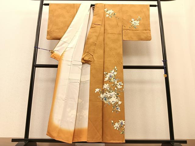 平和屋着物■訪問着 手描き 枝花に小鳥 正絹 逸品 BAAQ5177gt