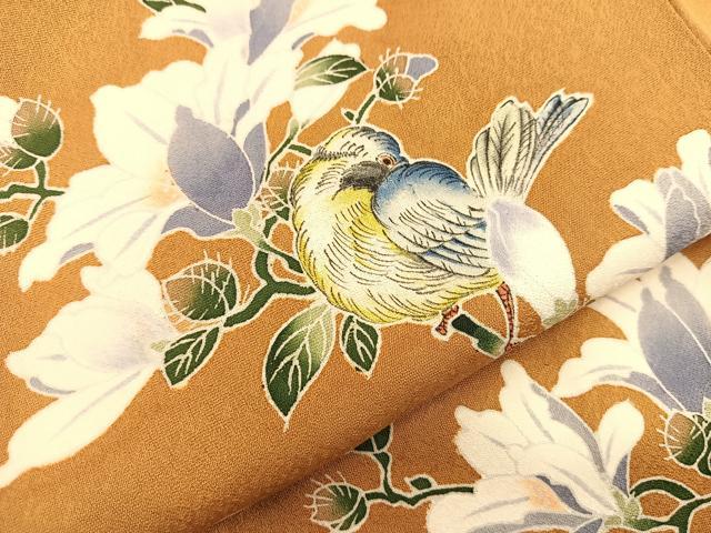 平和屋着物■訪問着 手描き 枝花に小鳥 正絹 逸品 BAAQ5177gt