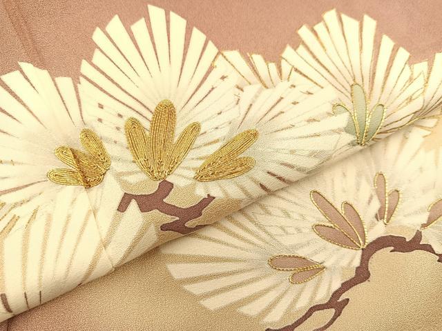平和屋着物■豪華色留袖 駒刺繍 若松葉 暈し染め 金彩 松坂屋扱い 正絹 逸品 未使用 BAAQ5233gt