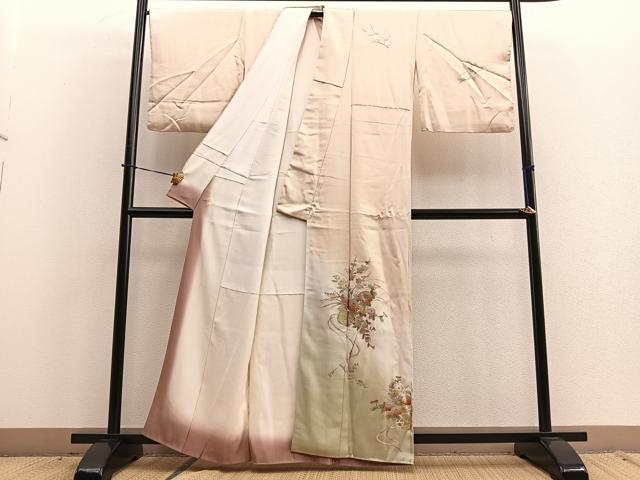平和屋着物■訪問着 籠花文 暈し染め 金銀彩 正絹 逸品 BAAQ5736yc
