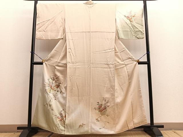 平和屋着物■訪問着 籠花文 暈し染め 金銀彩 正絹 逸品 BAAQ5736yc