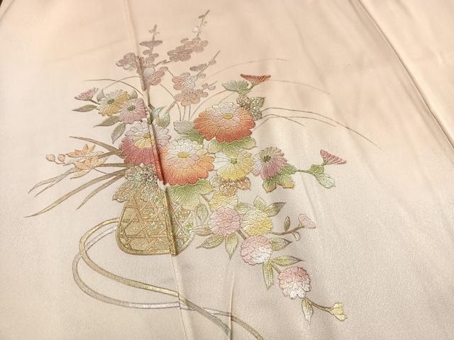 平和屋着物■訪問着 籠花文 暈し染め 金銀彩 正絹 逸品 BAAQ5736yc