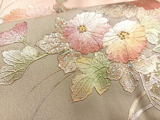 平和屋着物■訪問着 籠花文 暈し染め 金銀彩 正絹 逸品 BAAQ5736yc