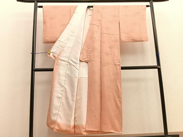 平和屋着物■上質な色無地 菱花蝶地紋 宍色 正絹 逸品 BAAQ5756yc