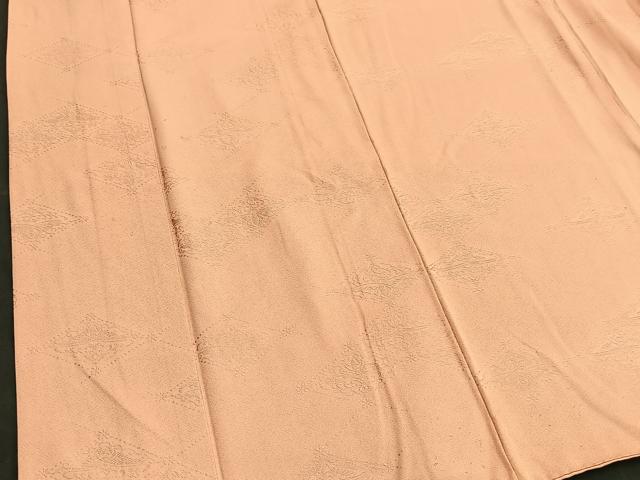 平和屋着物■上質な色無地 菱花蝶地紋 宍色 正絹 逸品 BAAQ5756yc