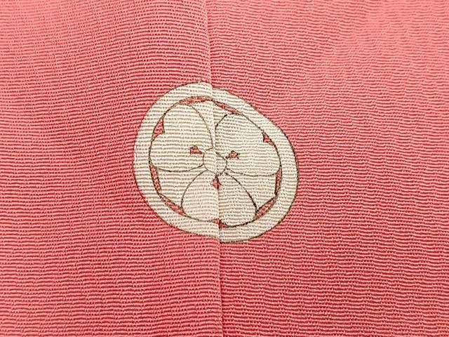 平和屋着物■付下げ 色無地 菊花地紋 今様色 正絹 逸品 BAAQ5757yc