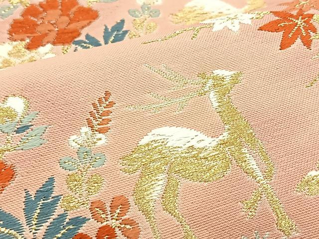 平和屋着物◎六通柄袋帯 唐織 明綴刺繍調文 金糸 正絹 逸品 BAAQ5821ea