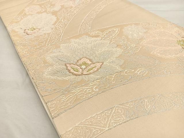 平和屋着物◎六通柄袋帯 唐織 草花文 金銀糸 正絹 逸品 BAAQ5924ea