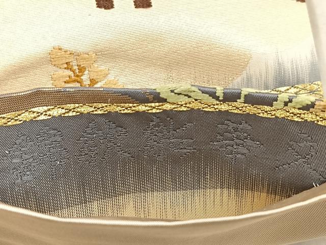 平和屋着物◎六通柄袋帯 唐錦 錦秋能華文 金糸 正絹 逸品 BAAQ5931ea