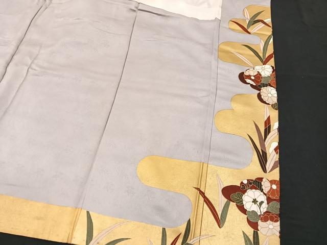平和屋着物■訪問着 駒刺繍 エ霞花文 金彩 正絹 逸品 BAAQ7375hv