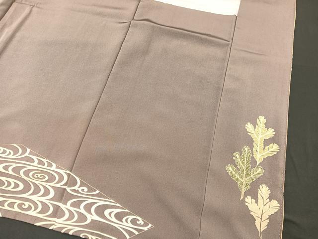 平和屋着物■豪華色留袖 駒刺繍 群鶴若松葉文 金彩 正絹 逸品 BAAQ7379hv