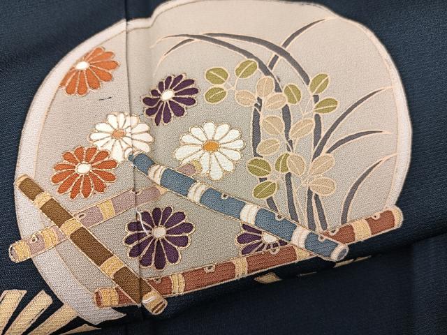 平和屋着物■訪問着 松横笛花文 金彩 正絹 逸品 BAAQ7388hv
