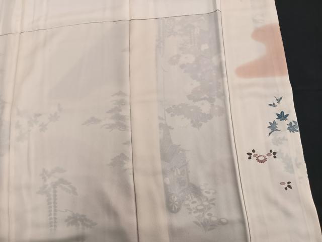 平和屋着物■訪問着 駒刺繍 鉾流水花文 暈し染め 金彩 正絹 逸品 BAAQ7529ev
