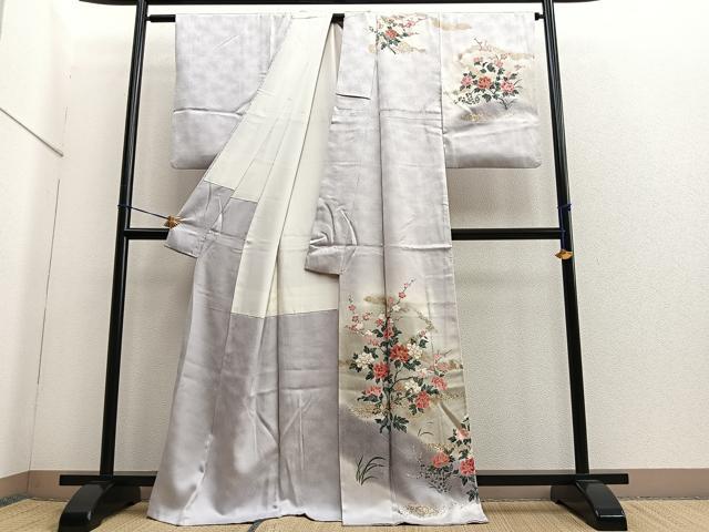 平和屋着物■訪問着 草花文 暈し染め 金彩 正絹 逸品 BAAQ7539ev