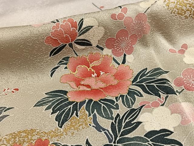 平和屋着物■訪問着 草花文 暈し染め 金彩 正絹 逸品 BAAQ7539ev
