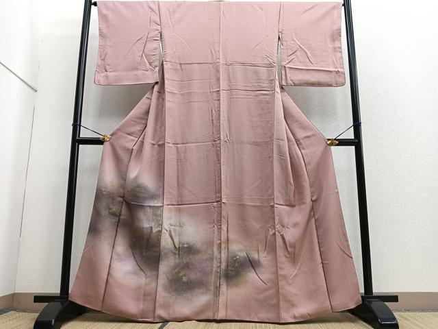 平和屋着物■色留訪問着 地紋起こし 樹林風景文 暈し 金銀彩 正絹 逸品 BAAQ7544ev