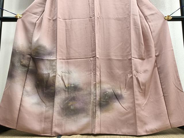 平和屋着物■色留訪問着 地紋起こし 樹林風景文 暈し 金銀彩 正絹 逸品 BAAQ7544ev