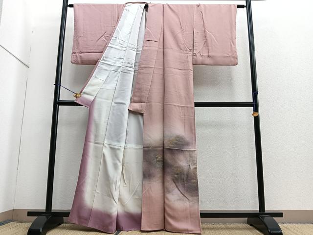 平和屋着物■色留訪問着 地紋起こし 樹林風景文 暈し 金銀彩 正絹 逸品 BAAQ7544ev