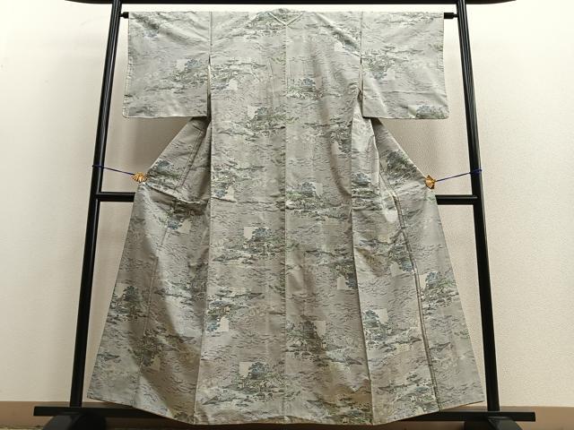 平和屋着物■本場大島紬 7マルキ 風景文 正絹 逸品 BAAQ7619ev
