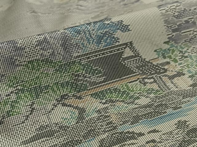 平和屋着物■本場大島紬 7マルキ 風景文 正絹 逸品 BAAQ7619ev