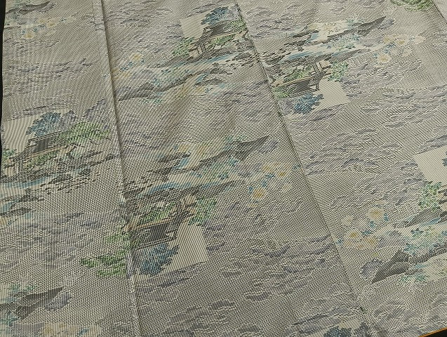 平和屋着物■本場大島紬 7マルキ 風景文 正絹 逸品 BAAQ7619ev