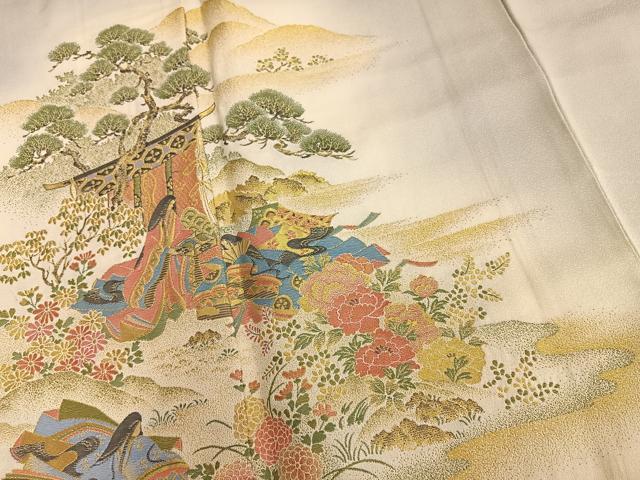 平和屋着物■豪華色留袖 寿光織 暈し染め 金糸 正絹 逸品 BAAQ7621ev