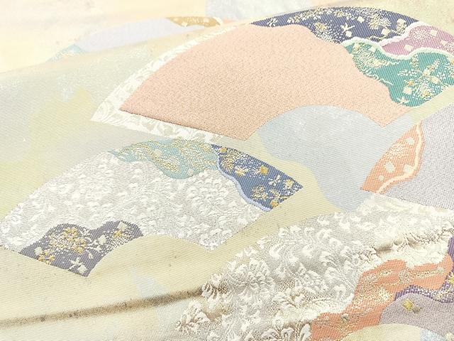 平和屋着物◎六通柄袋帯 遊扇 うづくら箔 正絹 逸品 BAAQ9415cm