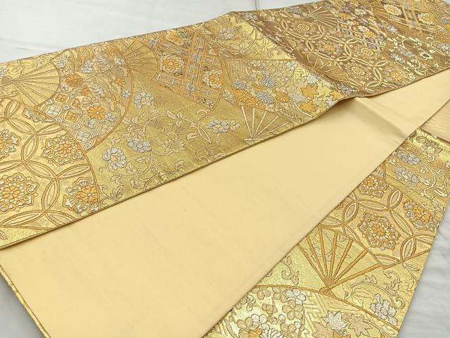 平和屋着物◎六通柄袋帯 正倉院更紗 金銀糸 正絹 逸品 BAAQ9943cm