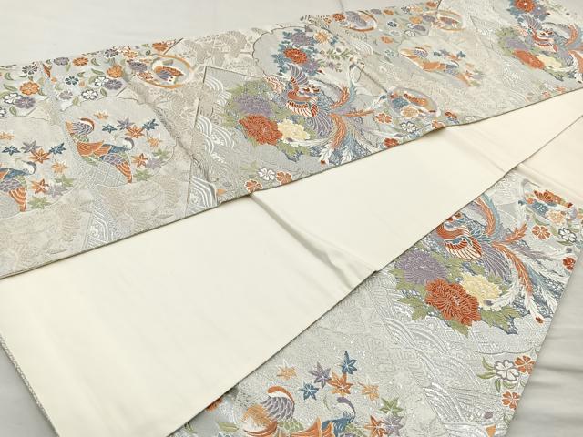 平和屋着物◎六通柄袋帯 唐織 プラチナ箔 桃山雪輪文 正絹 逸品 BAAQ9978cm