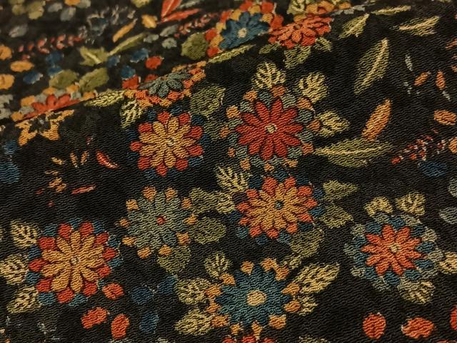 平和屋着物□上質な小紋 草花文 鬼しぼ縮緬 正絹 逸品 BAAR1366by