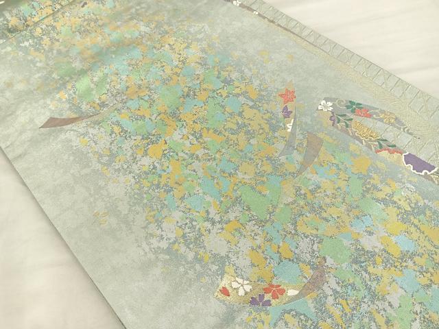 平和屋着物◎六通柄袋帯 唐織 鬘織 引箔 正絹 逸品 BAAR4854ct