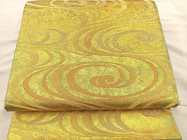 平和屋着物◎六通柄袋帯 光琳水 金糸 引箔 三越扱い 正絹 逸品 BAAR4880ct