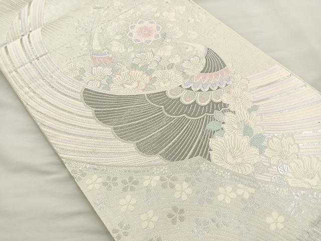 平和屋着物◎六通柄袋帯 唐織 虹彩花宴文 プラチナ二重箔 正絹 逸品 BAAR4881ct
