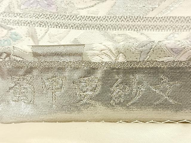 平和屋着物◎六通柄袋帯 唐織 蜀江更紗文 プラチナ箔 正絹 逸品 BAAR4886ct