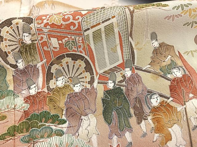 平和屋着物■豪華黒留袖 作家物 人物風景文 富士山 暈し染め 金通し地 正絹 逸品 BAAR5030ui