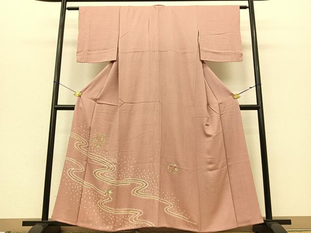 平和屋着物□訪問着 絞り 刺繍 流水花文 金糸 やまと誂製 正絹 平和屋着物□訪問着 絞り 刺繍 流水花文 金糸 やまと誂製 正絹