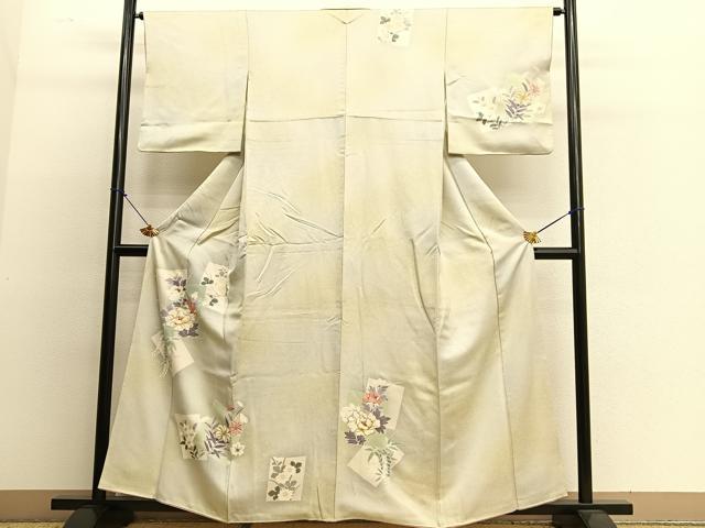 平和屋着物□訪問着 色紙重ね花文 暈し染め 金彩 正絹 逸品