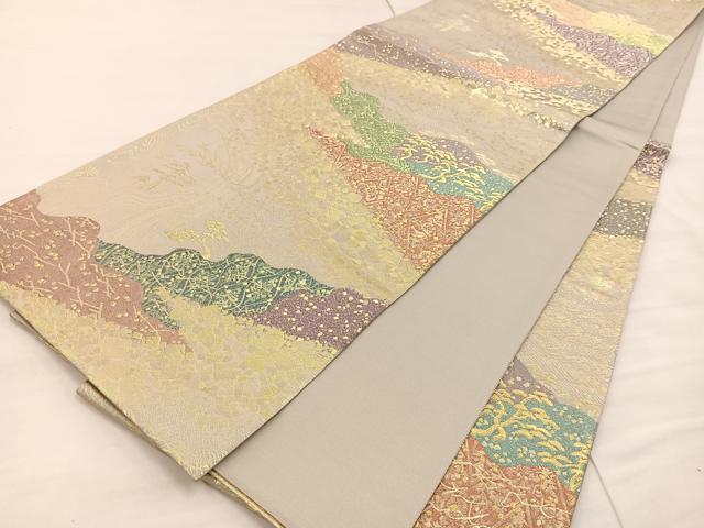 平和屋着物◎六通柄袋帯 道長吉祥松文 金糸 正絹 逸品 BAAS4779gt