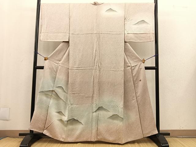 平和屋着物□訪問着 作家物 重ね山文 たたき染め 金彩 正絹 逸品