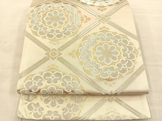 平和屋着物◎六通柄袋帯 天井花文 金銀糸 正絹 逸品 BAAS6065fc