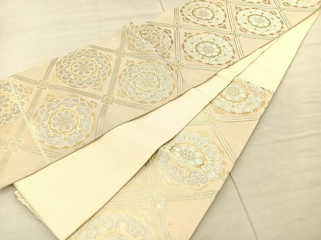 平和屋着物◎六通柄袋帯 天井花文 金銀糸 正絹 逸品 BAAS6065fc